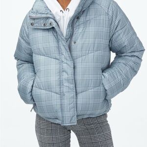 Aeropostale Gray Plaid Puffer Jacket